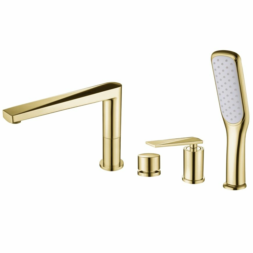 Смеситель врезной на борт ванны Boheme Venturo Gold, 380
