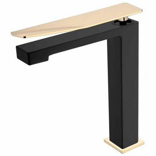 Высокий смеситель для умывальника Boheme Q2 Black/Gold, 142-BG.2