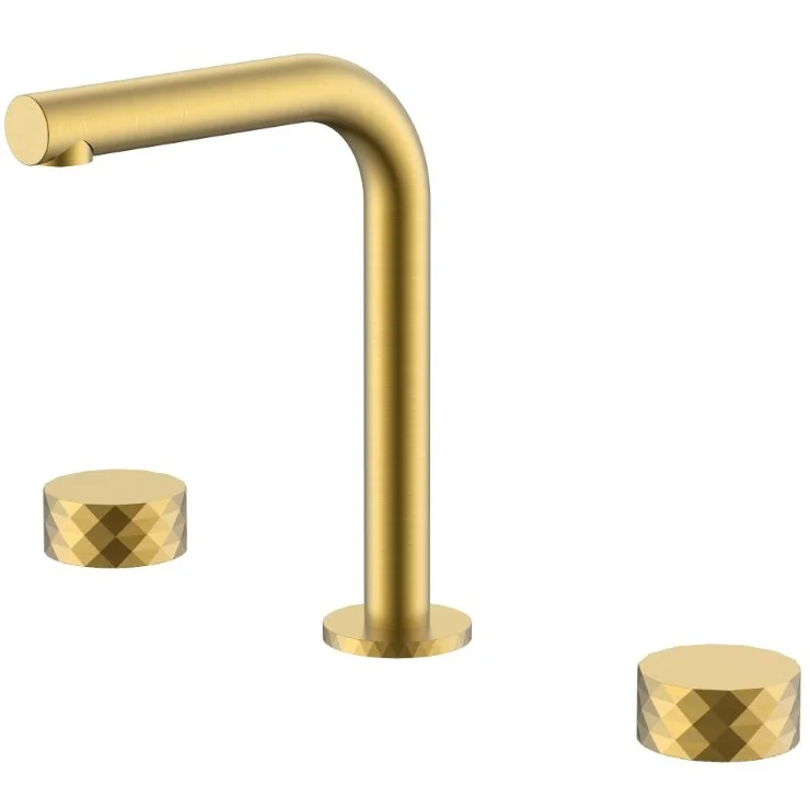 Смеситель на столешницу на 3 отверстия Boheme Stick Diamond Matt Gold, 152-MG.1