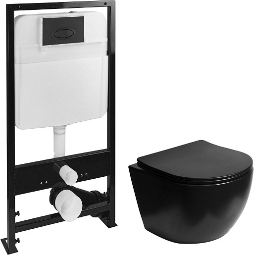 Комплекте унитаза с инсталляцией Santiline, SL-5018MB+SL-03