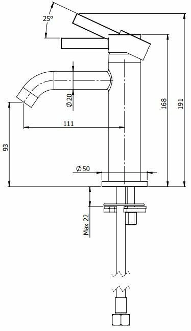 Смеситель для раковины Remer Metrica хром, MC12