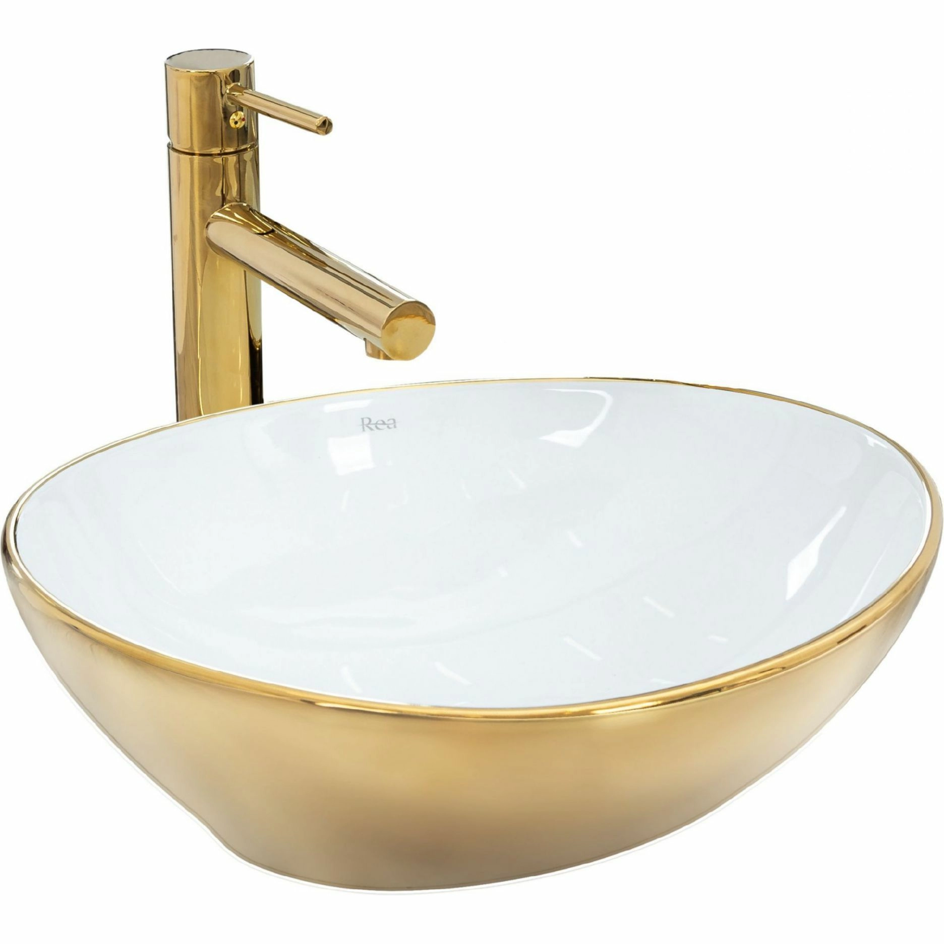 Умывальник Rea Sofia Gold/White 41x34.5, REA-U0456
