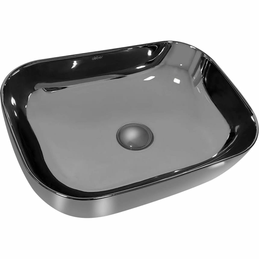 Раковина накладная Abber Rechteck 46x32.5 AC2200GS серебро