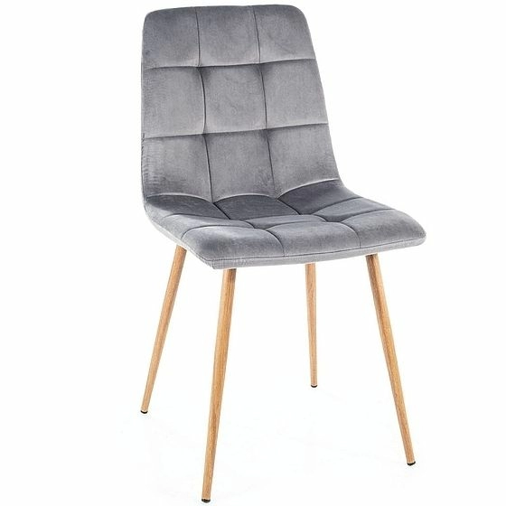 Стул Signal Mila D Velvet Bluvel 14 серый/дуб, MILADVDSZ