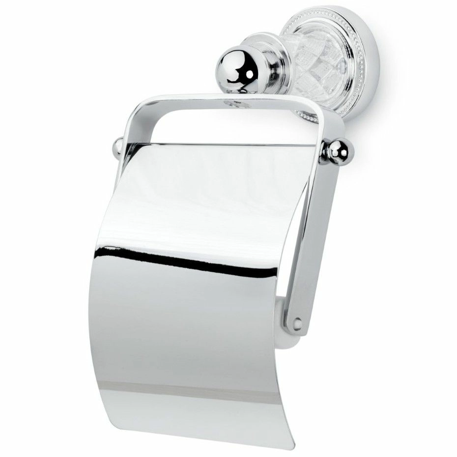 Держатель для туалетной бумаги с крышкой Boheme Murano Crystal Chrome, 10901-CRST-CH