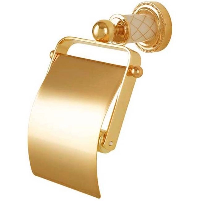 Держатель для туалетной бумаги с крышкой Boheme Murano Gold, 10901-G