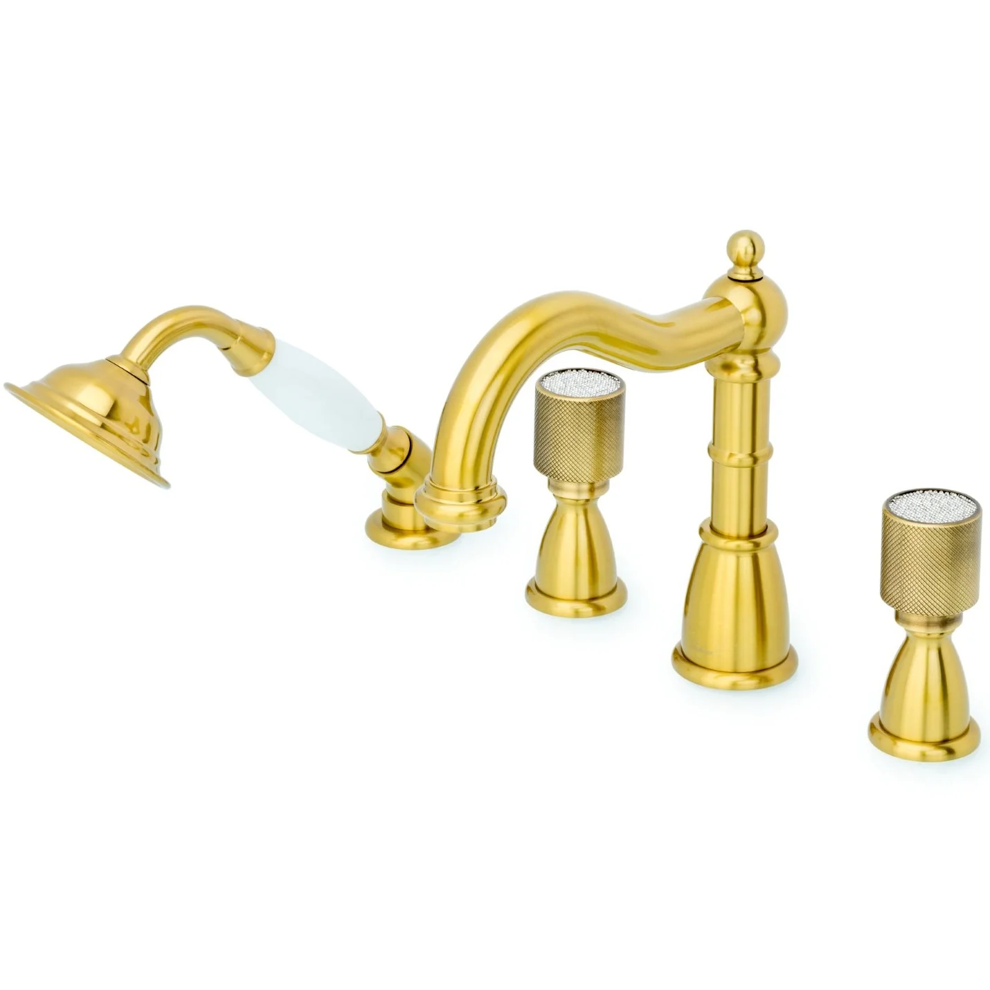 Смеситель для ванны с гарнитуром Boheme Royal Crystal Bronze, 391