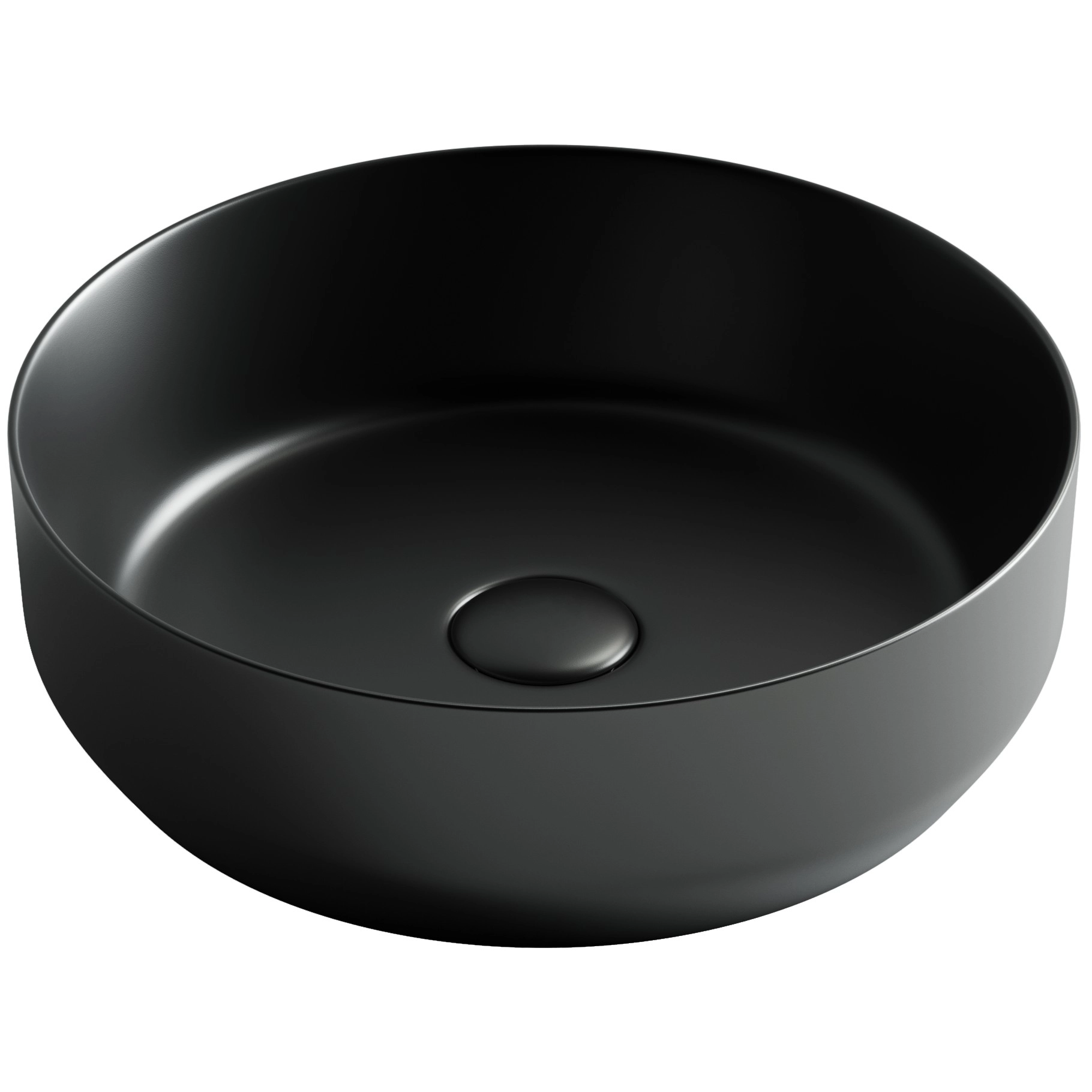 Умывальник чаша накладная круглая CeramicaNova Element 39x39, CN6022MB