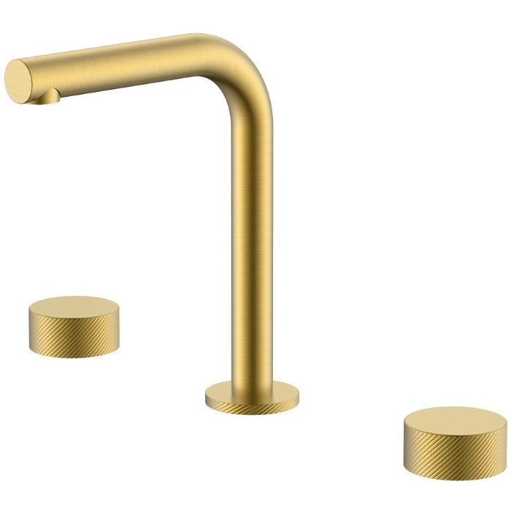 Смеситель на столешницу на 3 отверстия Boheme Stick Spirale Matt Gold, 152-MG.4