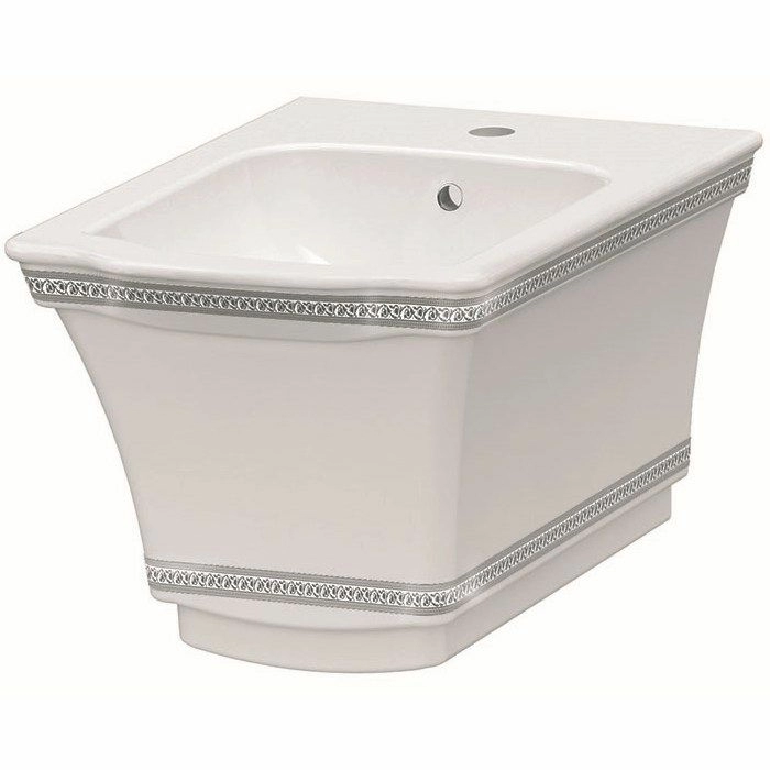 Биде подвесное с узором Boheme Hermitage Chrome, 953-CR