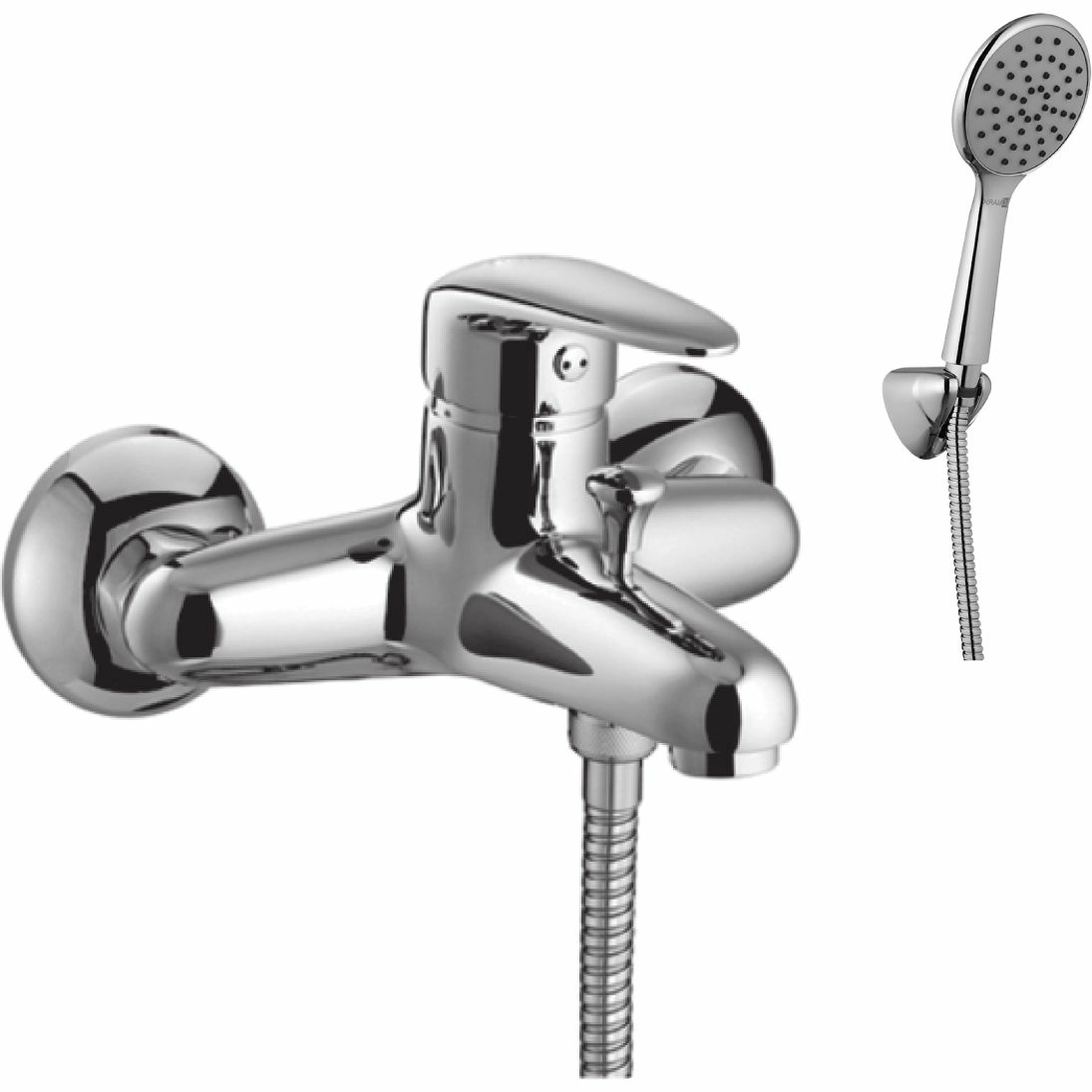 Смеситель для ванны с коротким изливом с аксессуарами Lemark Pramen, LM3302C