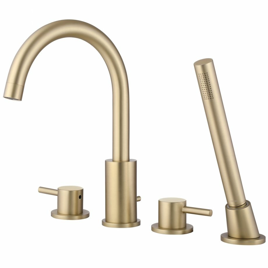 Смеситель на борт ванны Abber Wasser Kreis золото матовое, AF8113G