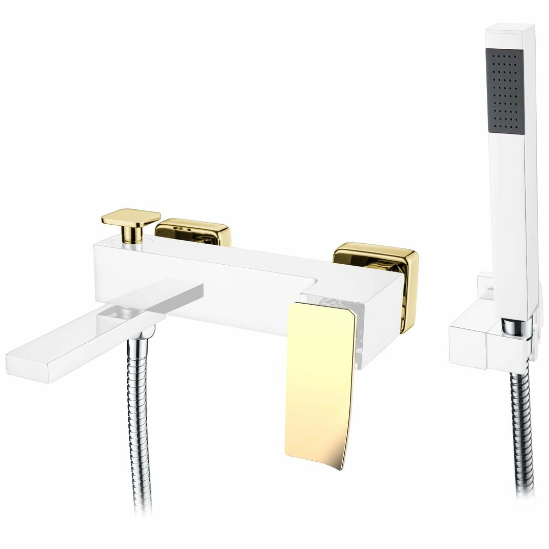 Смеситель для ванны встроенный Boheme Q2 Chrome/Gold, 143-CRG.2