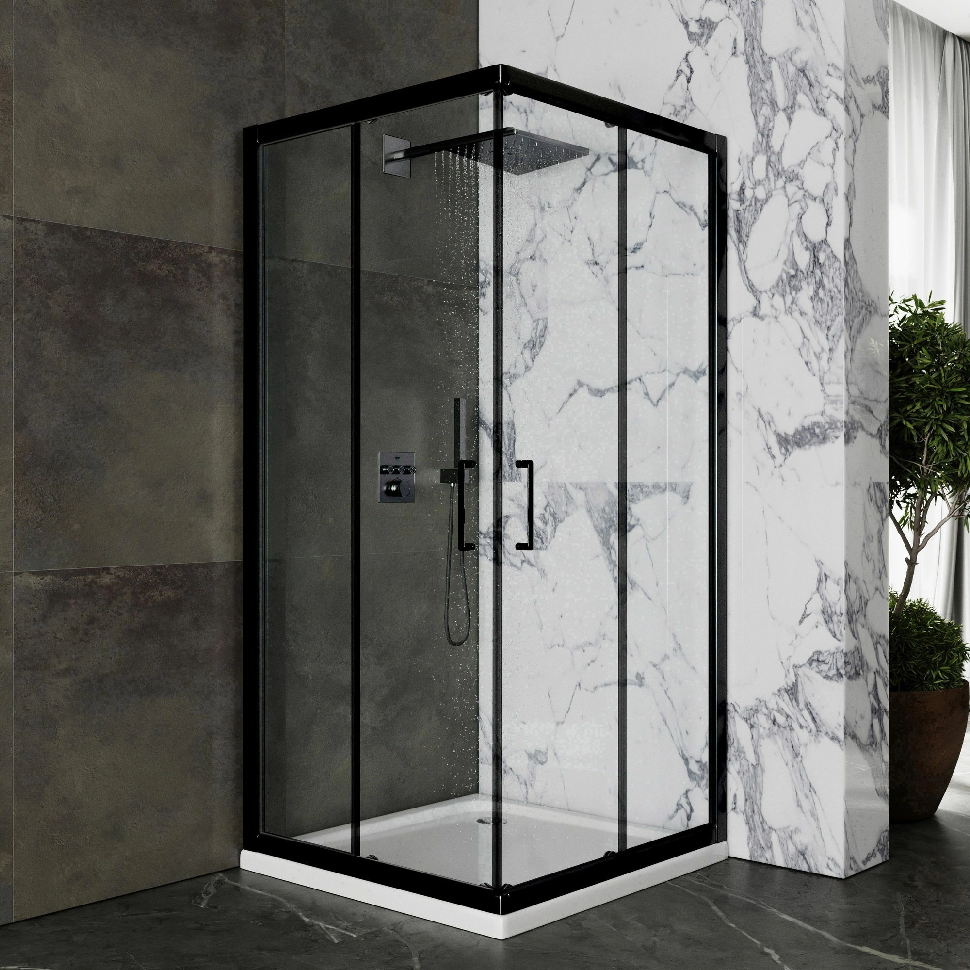 Душевой уголок Roxen Caspia Black 90x90, 55060-90B