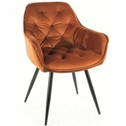 Стул Signal Cherry Velvet Bluvel 4215 корица/черный мат, CHERRYVCCY