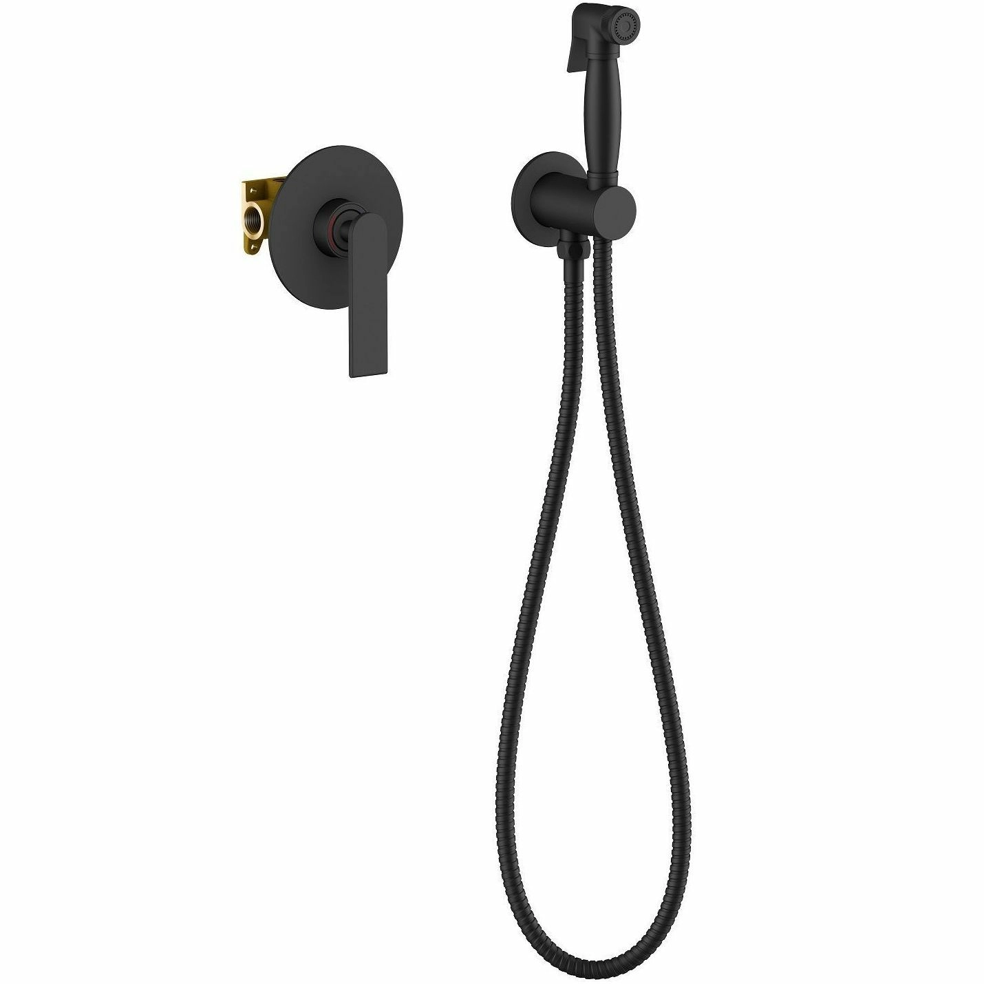 Смеситель встроенный с гигиеническим душем Timo Anni Black, 2789/03SM