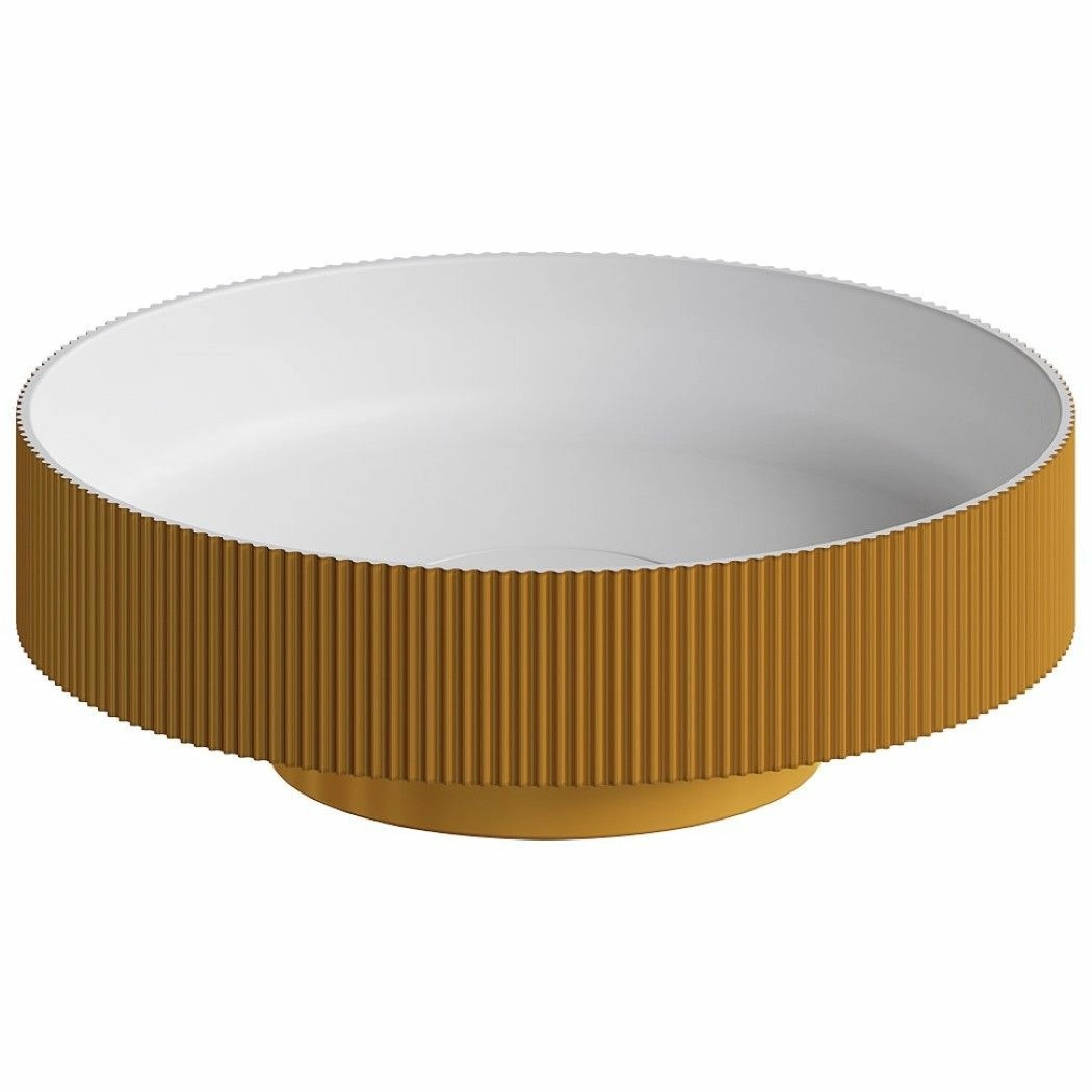 Раковина накладная рифленая Boheme Corian 40x40 Gold, 801-R-G