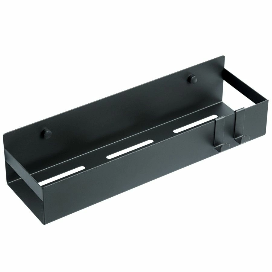 Полка для принадлежностей с 2 крючками Boheme Q Black, 10965-B