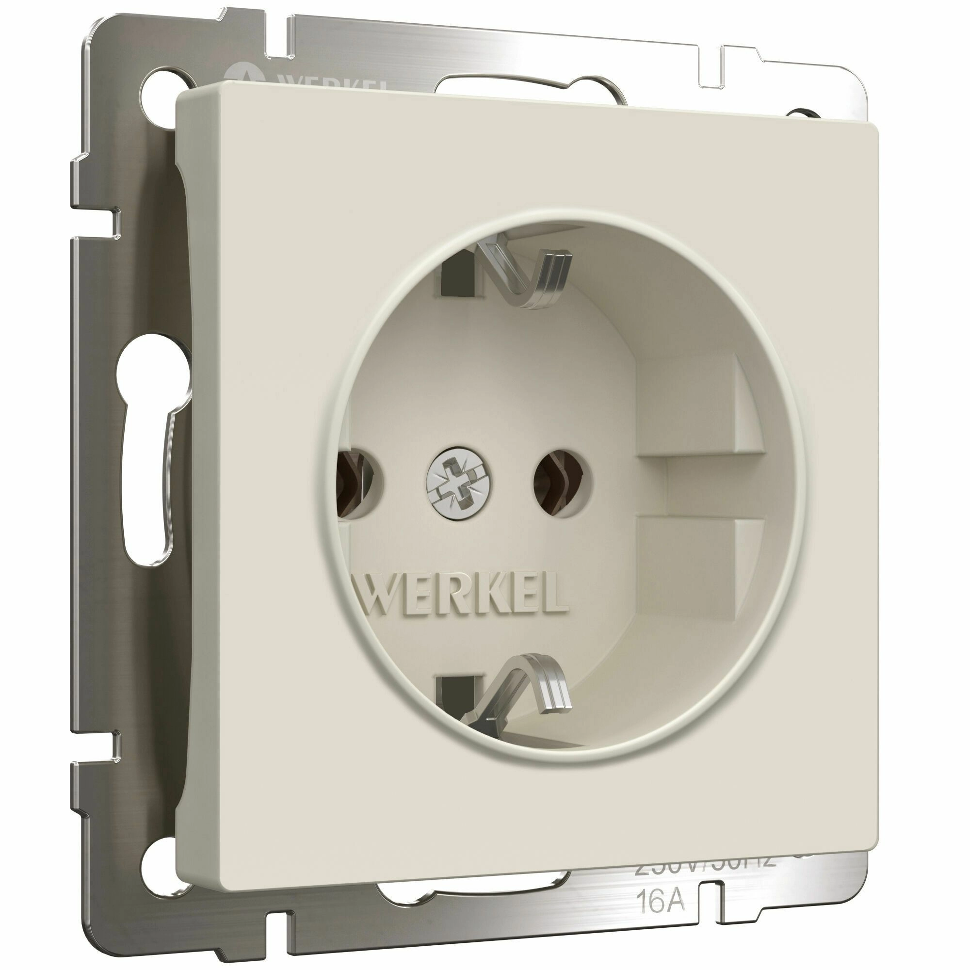 Розетка с заземлением Werkel W1171062 (айвори матовый)