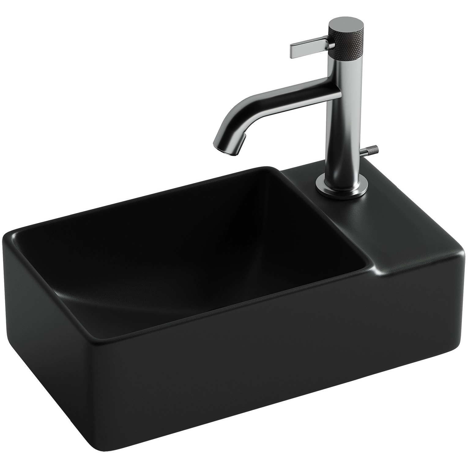 Умывальник подвесной прямоугольный CeramicaNova Element 39.5x22 черный матовый