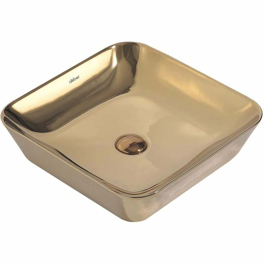 Раковина накладная Abber Rechteck 43x43 AC2205GG золото
