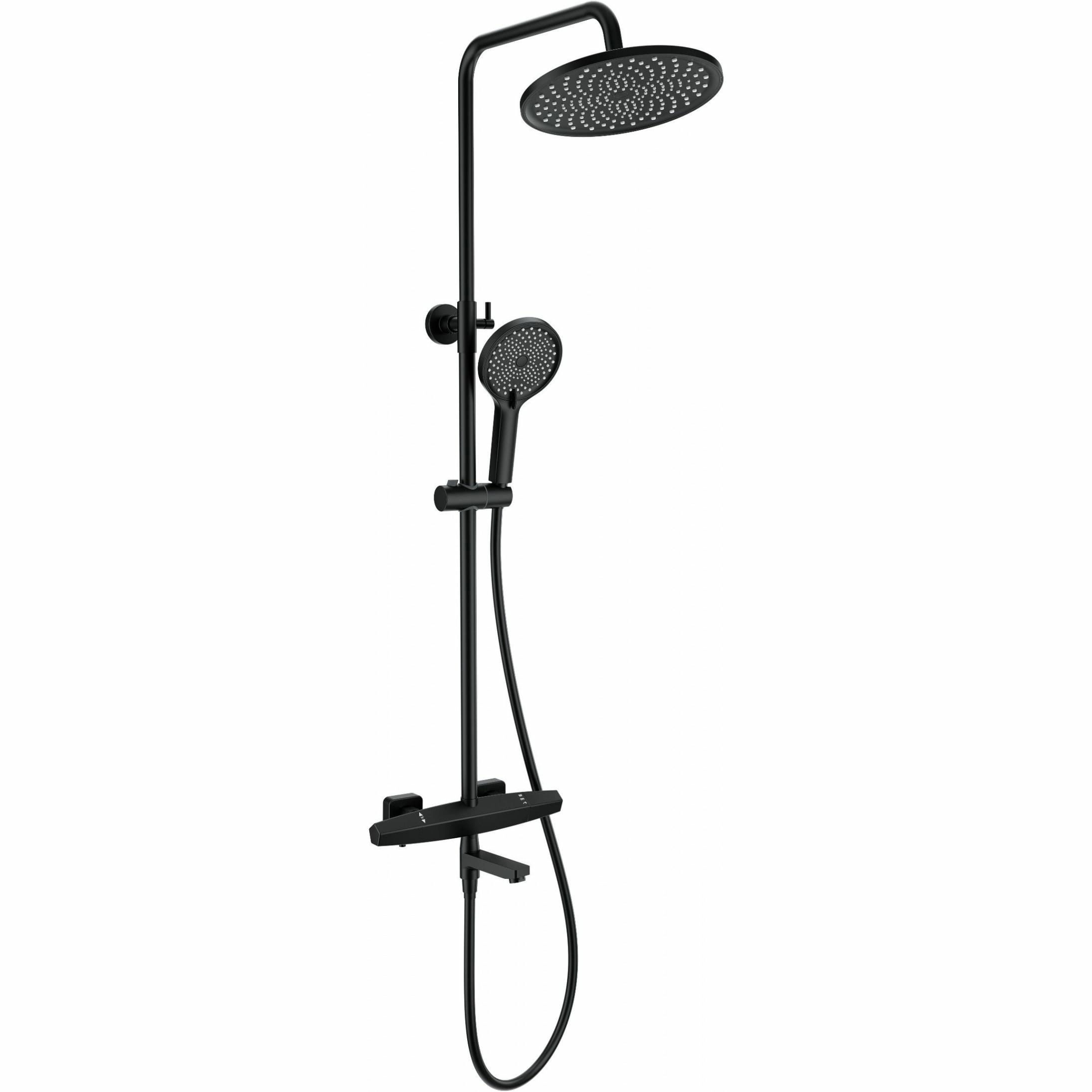 Душевая система с термостатом Wonzon & Woghand черный матовый, WW-B3046-A1-MB