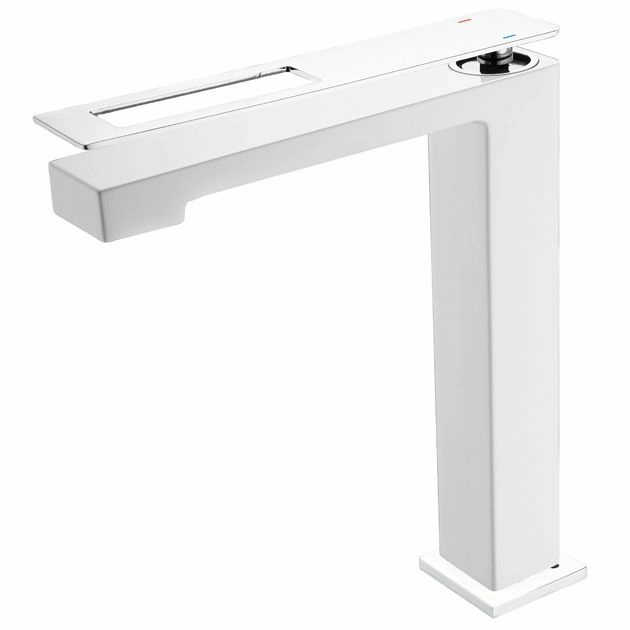 Высокий смеситель для умывальника Boheme Q White/Chrome, 142-WCR