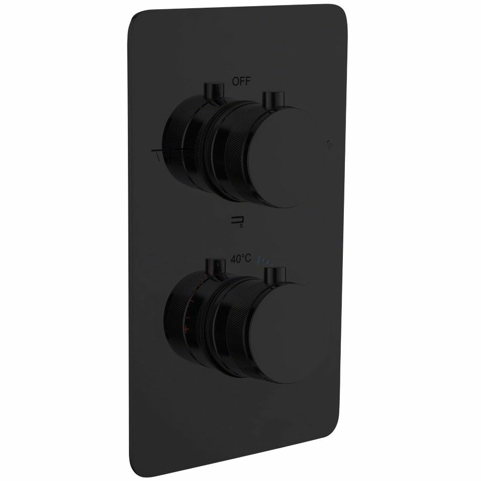 Смеситель встроенный с термостатом 3 выхода Boheme Cell Matt Black, 134-3-B