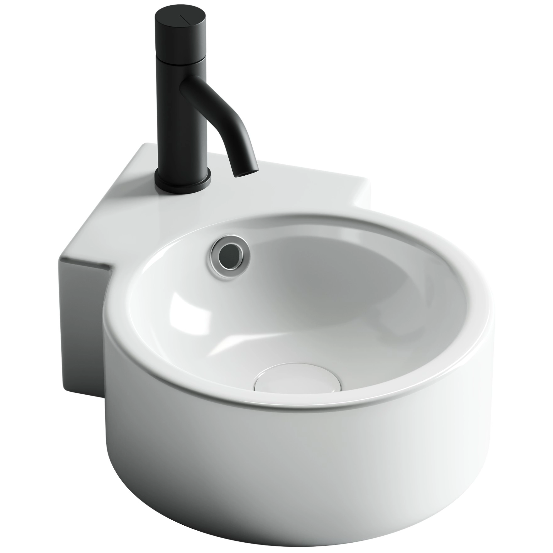 Умывальник подвесной угловой CeramicaNova Element 31x43, CN5019