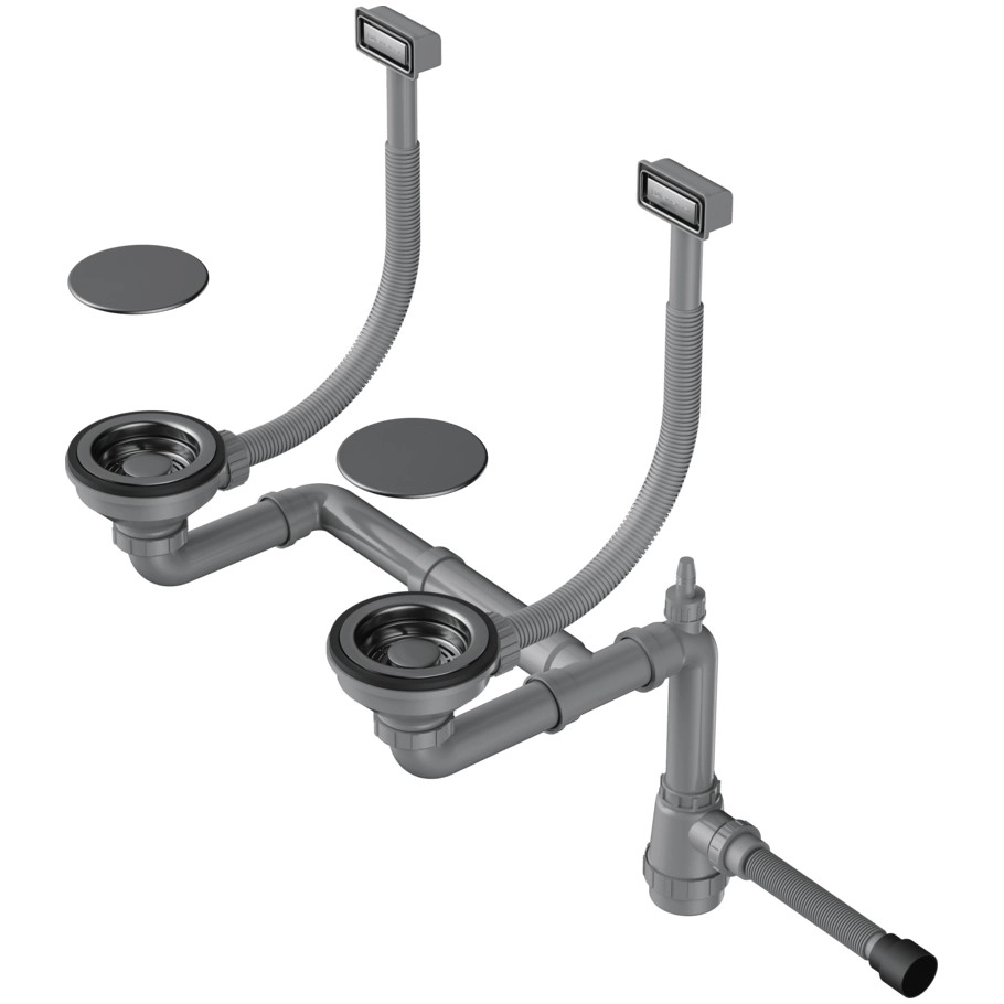Арматура для двухчашевых моек Omoikiri WK-2C GM, 4956498