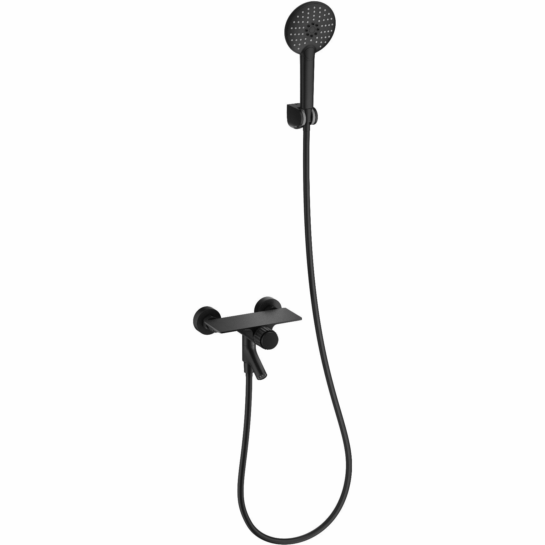 Смеситель для ванны с душем Wonzon & Woghand черный матовый, WW-FE05L221-MB