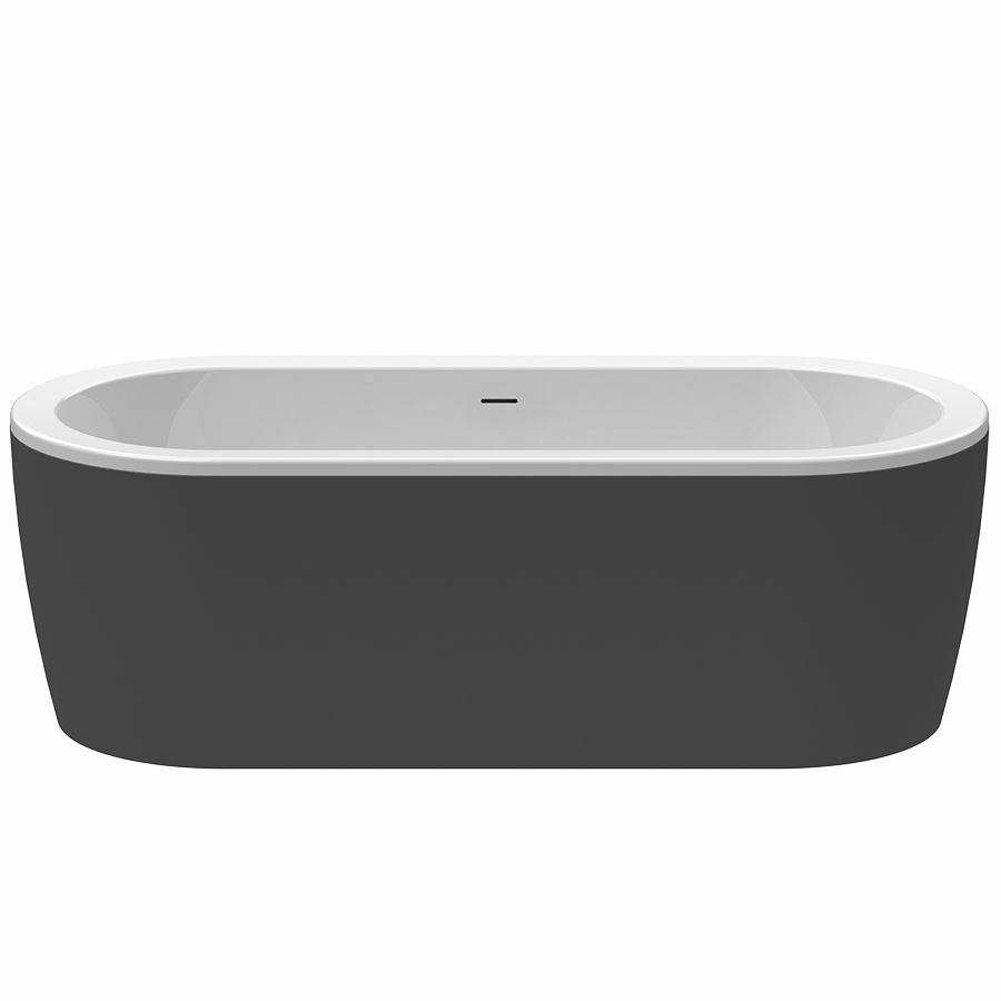 Акриловая ванна отдельностоящая Cezares Slim Central 180x80, SLIM CENTRAL-180-80-60-NERO-SET