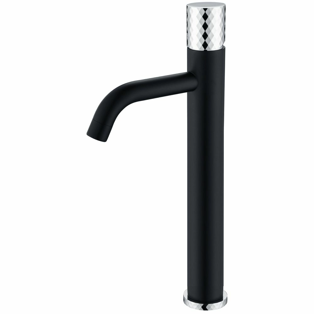 Высокий смеситель для умывальника Boheme Stick Diamond Black/Chrome, 122-BCR