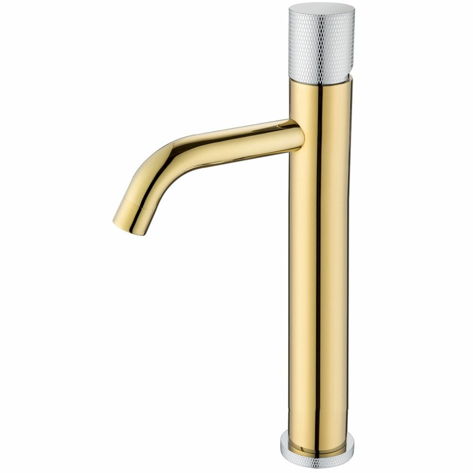 Высокий смеситель для умывальника Boheme Stick Touch Gold/Chrome, 122-GCR.2