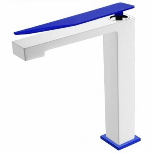 Высокий смеситель для умывальника Boheme Q2 White/Ultramarine, 142-WUW.2