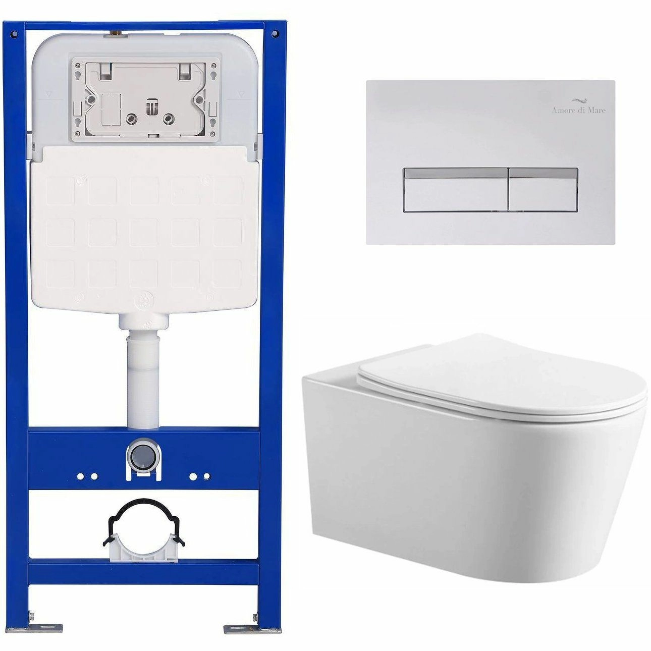 Комплект Amore di Mare QuickFit 50114 и клавиши 404W с унитазом Temo P322, QF404W322