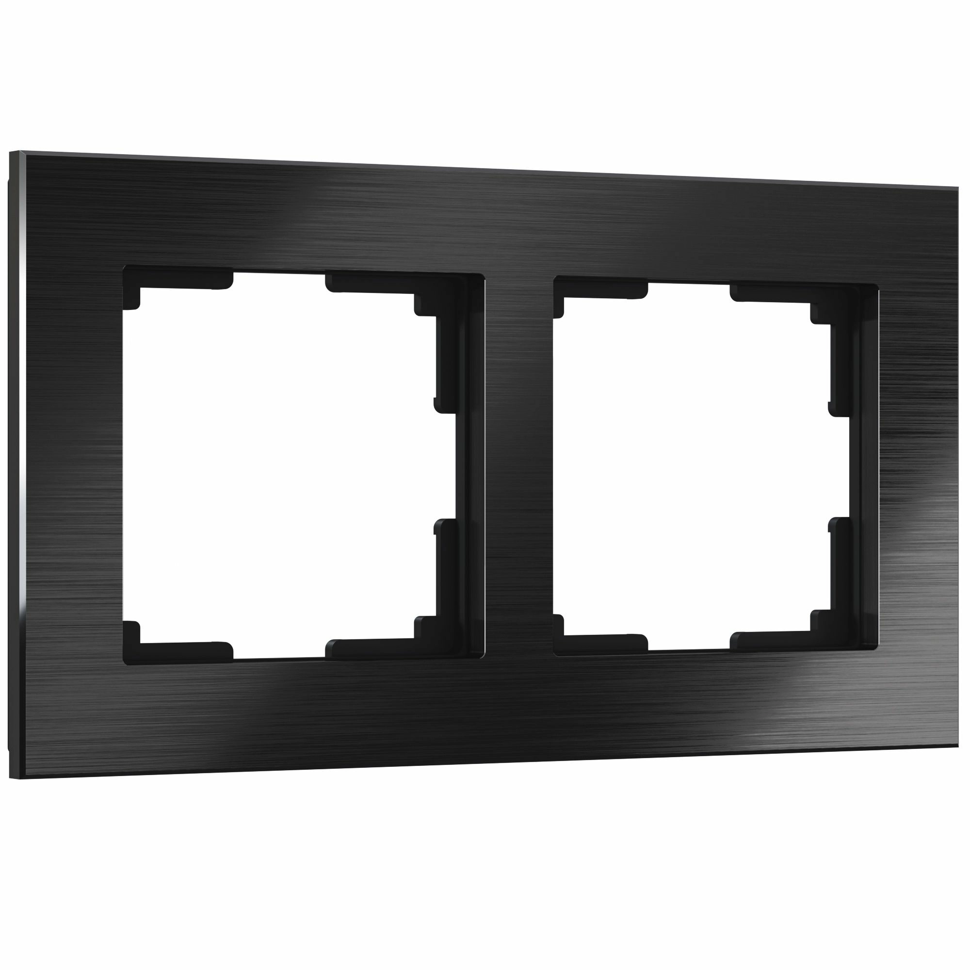 Рамка на 2 поста Werkel Aluminium W0021708 (черный алюминий)