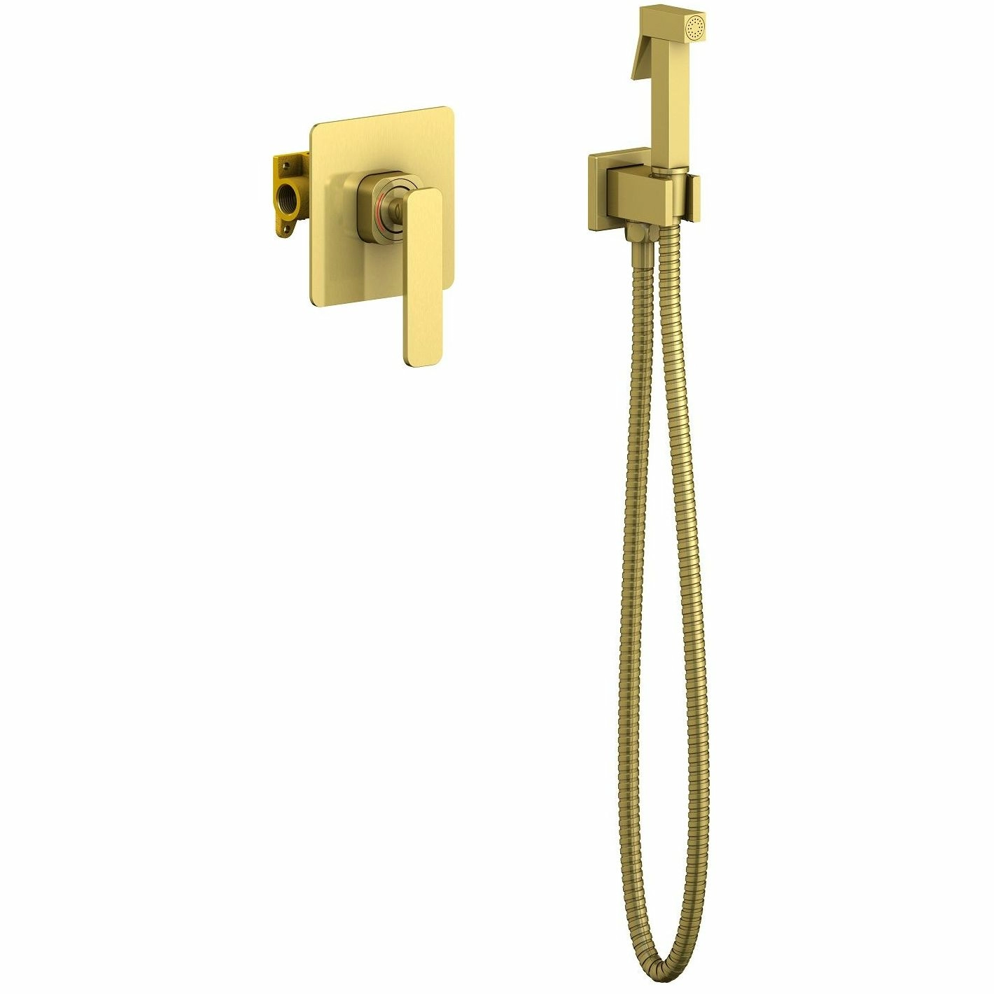 Смеситель встроенный с гигиеническим душем Timo Torne Brushed Gold, 4389/17SM