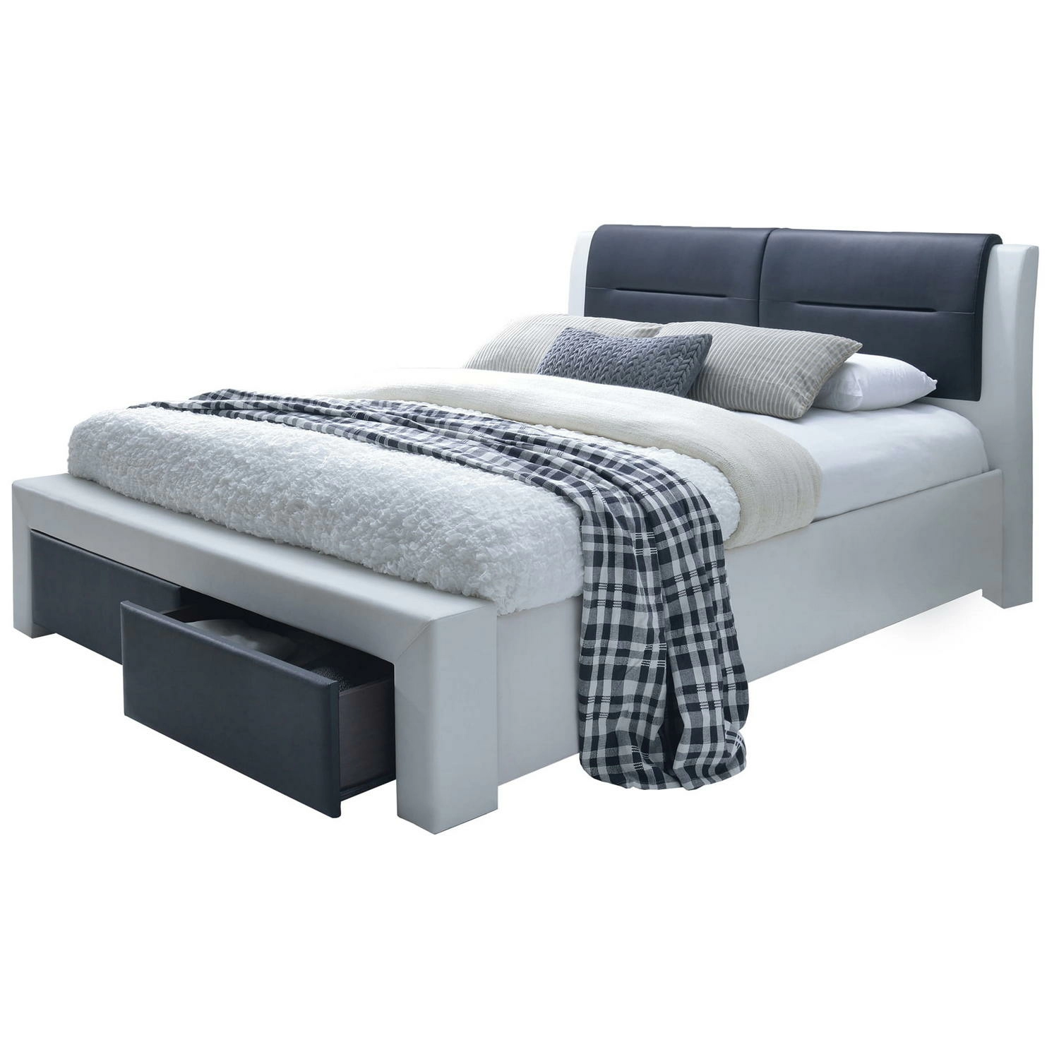 Кровать Halmar Cassandra-S белый/черный 160/200, V-CH-CASSANDRA_S_160-LOZ