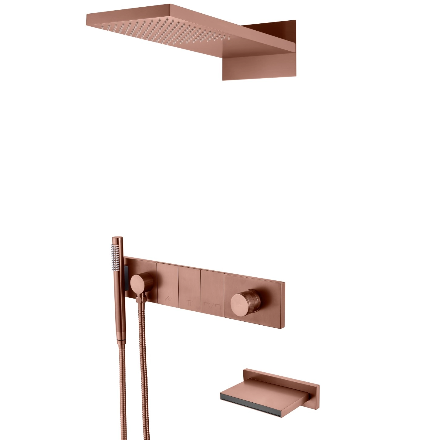 Встроенная душевая система с изливом Boheme Zodiac Bronze Brushed, 132-2-BRB