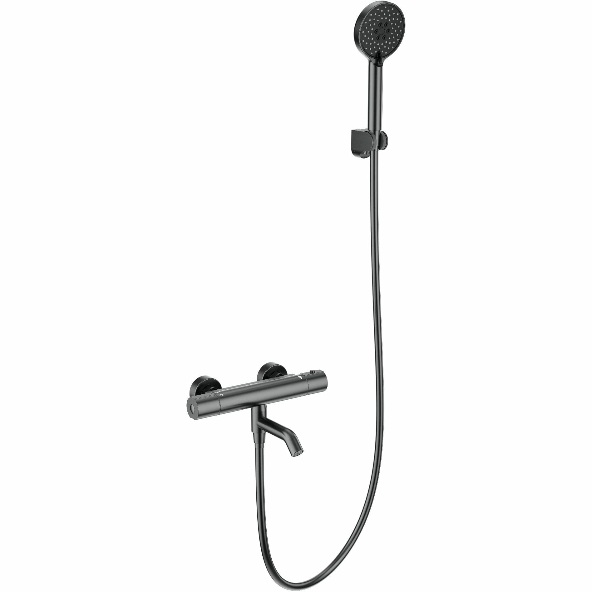 Смеситель для ванны с душем и термостатом Wonzon & Woghand темный графит, WW-B3029-A1-BGG