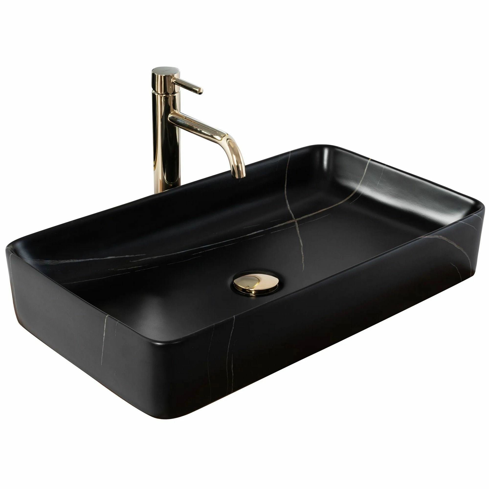 Умывальник Rea Denis Black Stone Matt 61.5x35, REA-U6510