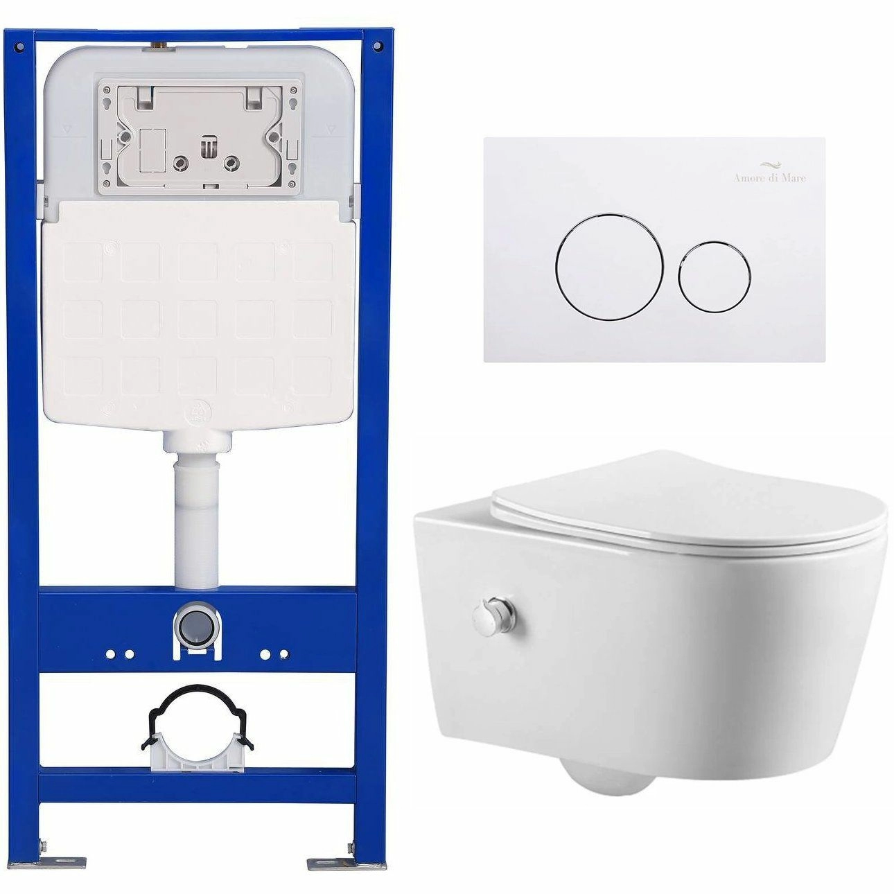 Комплект Amore di Mare QuickFit 50114 и клавиши 303W с унитазом Temo Bidet P322X, QF303W322X