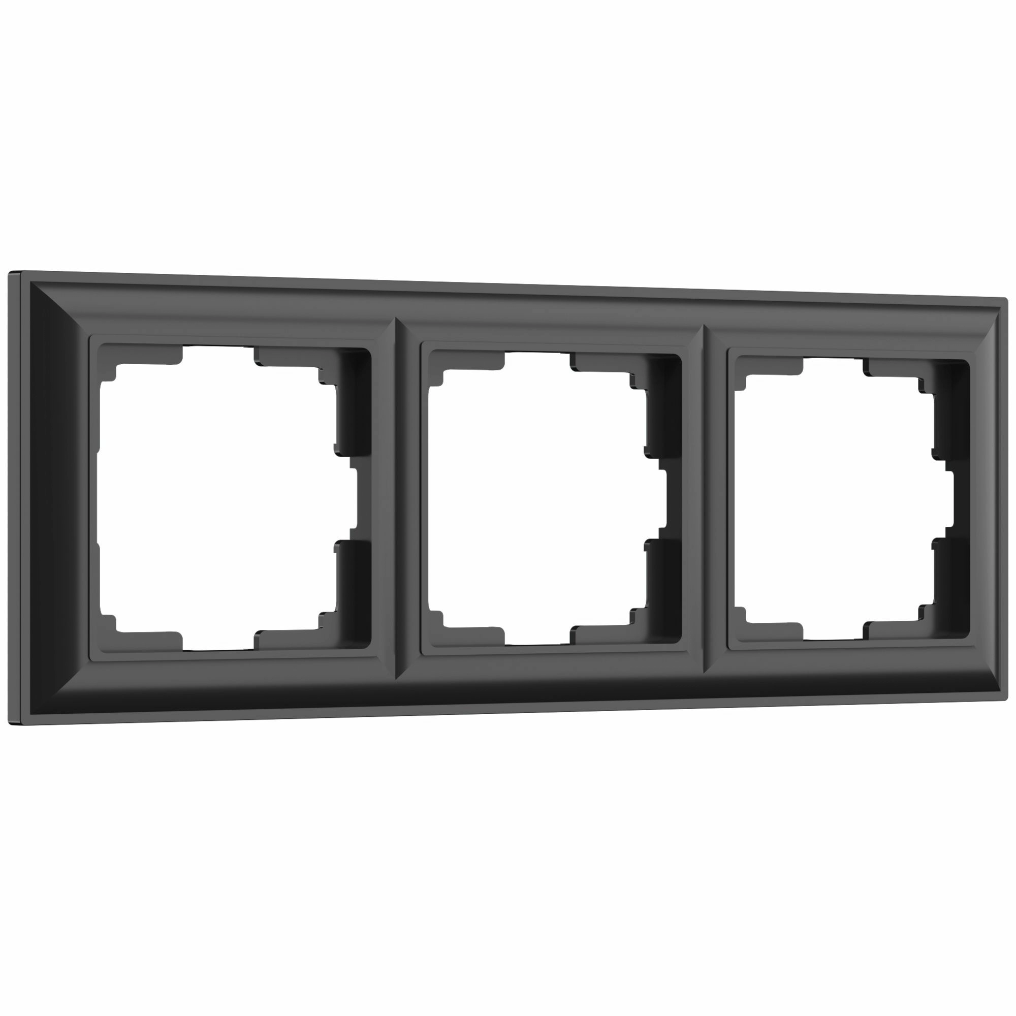 Рамка на 3 поста Werkel Fiore W0032208 (черный матовый)