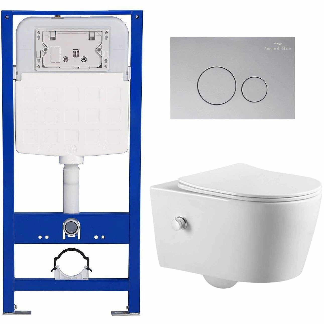 Комплект Amore di Mare QuickFit 50114 и клавиши 303CH с унитазом Temo Bidet P322X, QF303CH322X