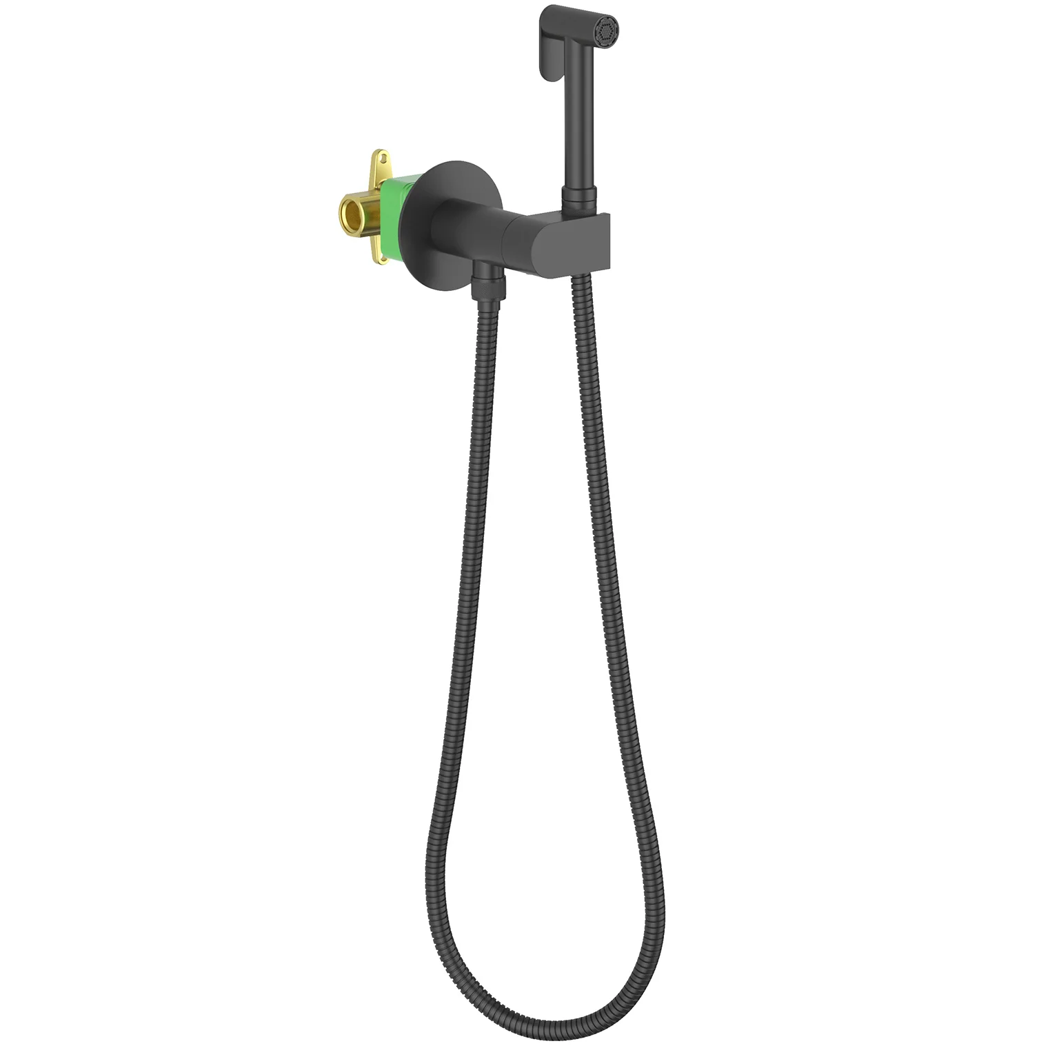 Смеситель встроенный с гигиеническим душем Timo Caisa Black, 9137/03SM