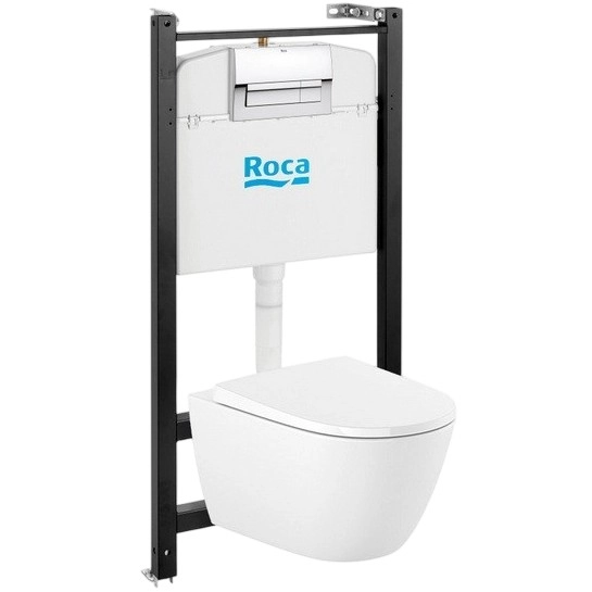 Унитаз подвесной с инсталляцией Roca Ona Rimless, ZRU9310392