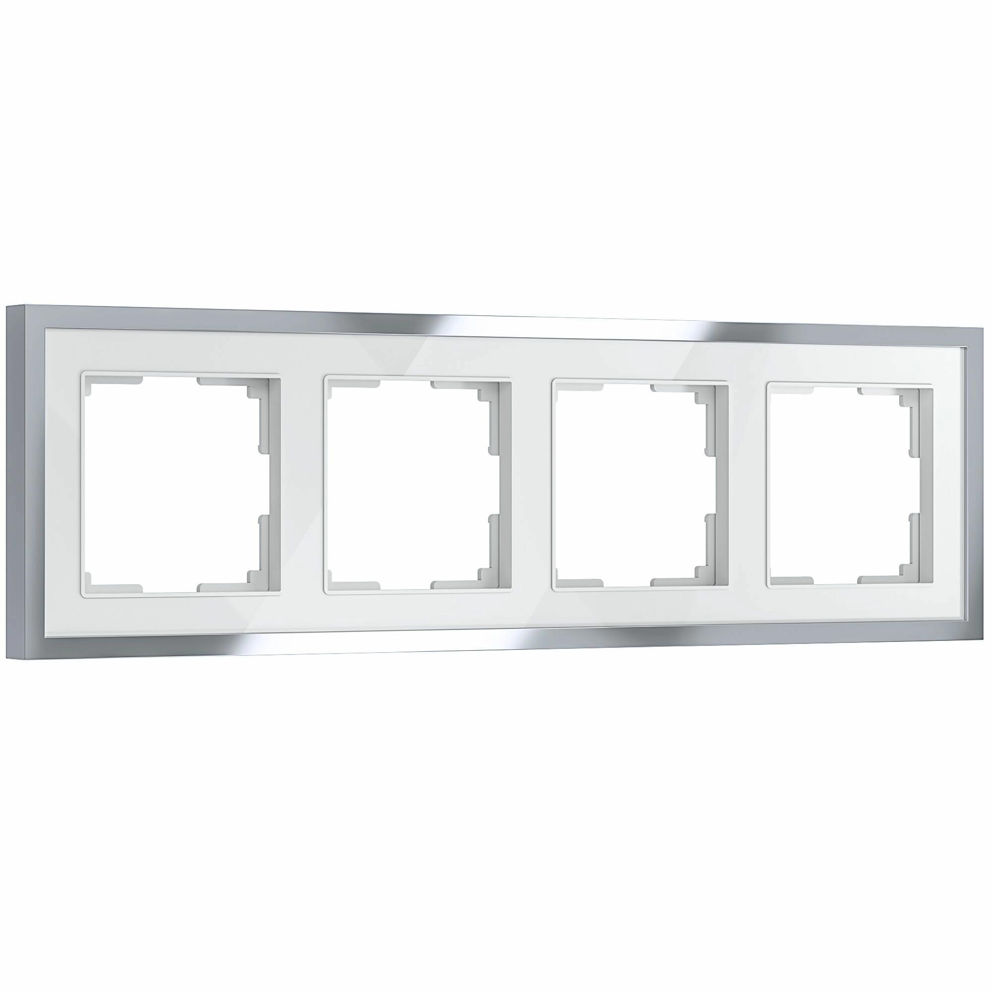Рамка на 4 поста Werkel Baquette W0042850 (белый/серебро)