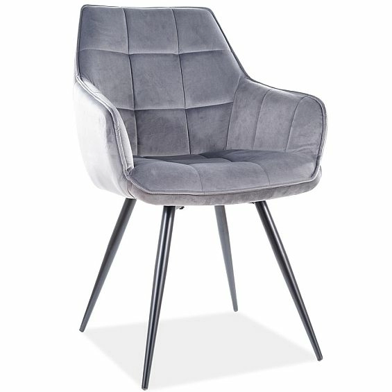 Стул Signal Lilia Velvet Bluvel 14 серый/черный, LILIAVCSZ