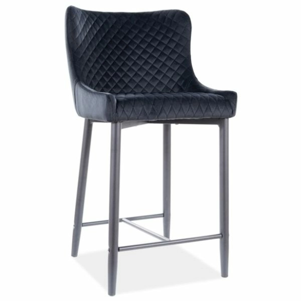 Стул барный Signal Colin B H-2 Velvet Bluvel 19 черный/черный, COLINBH2VCC